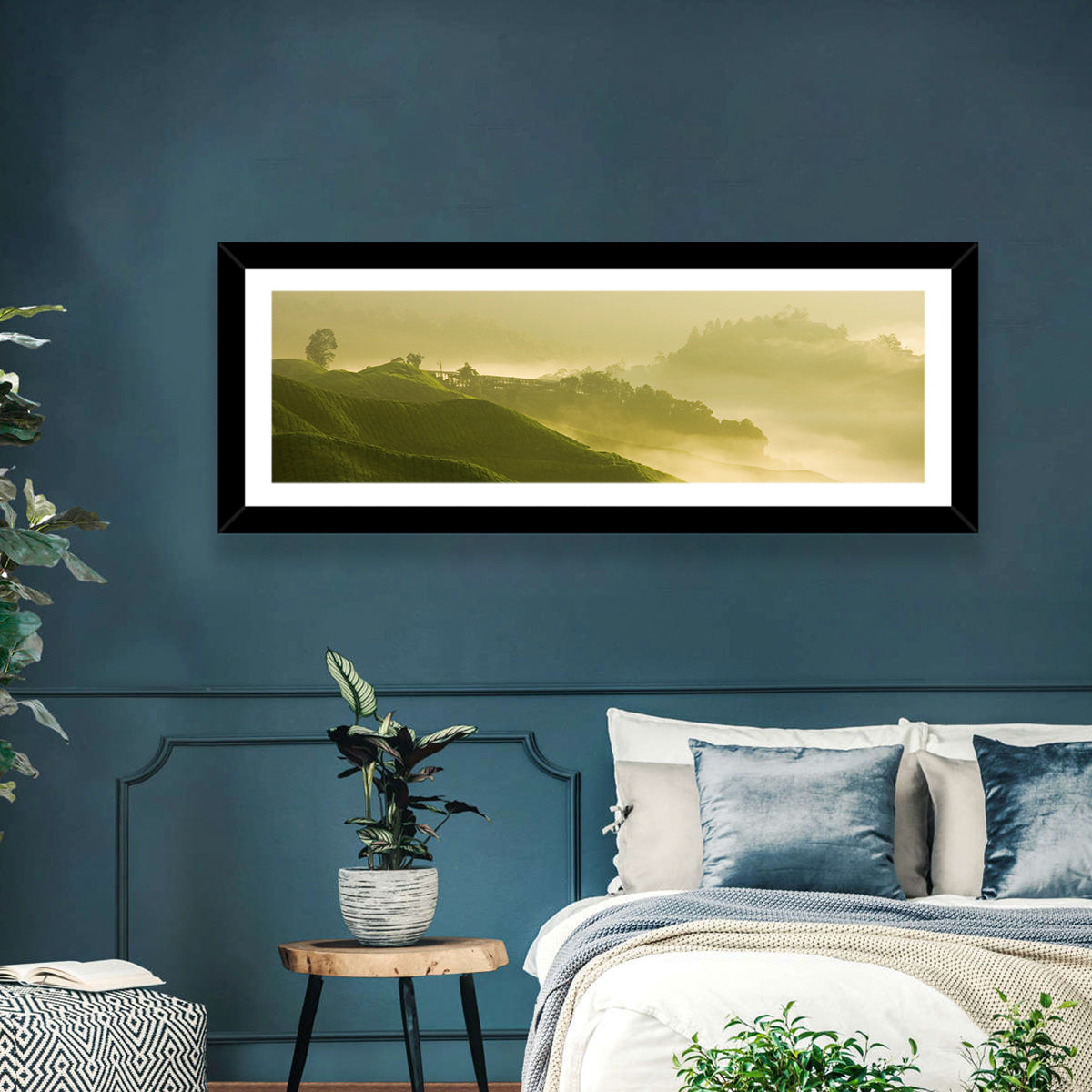 Tea Plantation Morning Mist Wall Art