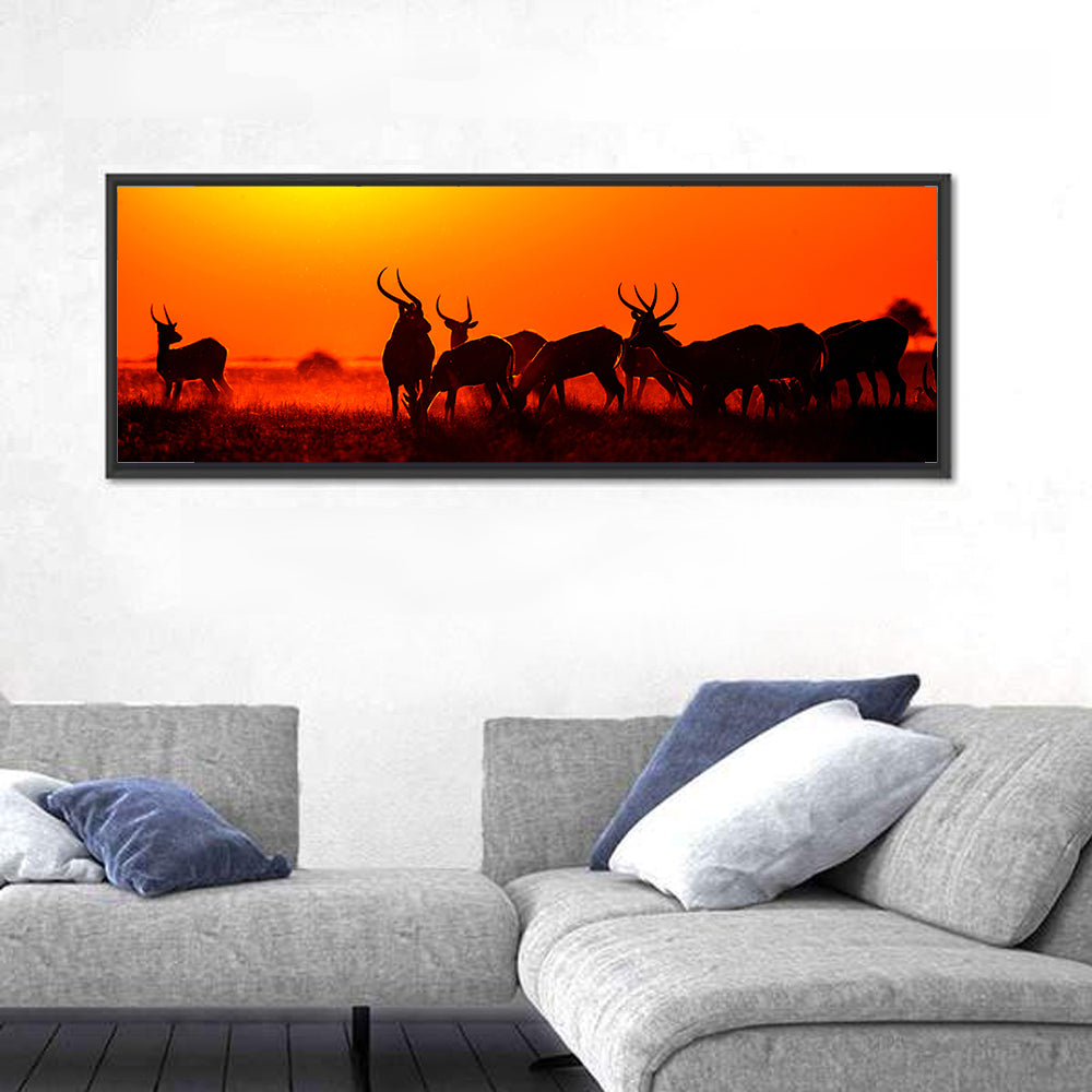 Antelope Herd at Sunset Wall Art