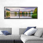 Copenhagen Lake at Sunset Wall Art