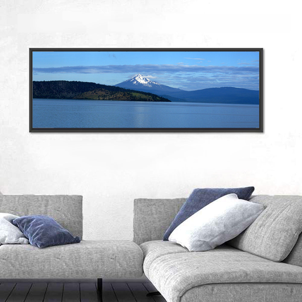 Upper Klamath Lake Wall Art in a room, panoramic