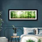 Sunlit Misty Forest Wall Art