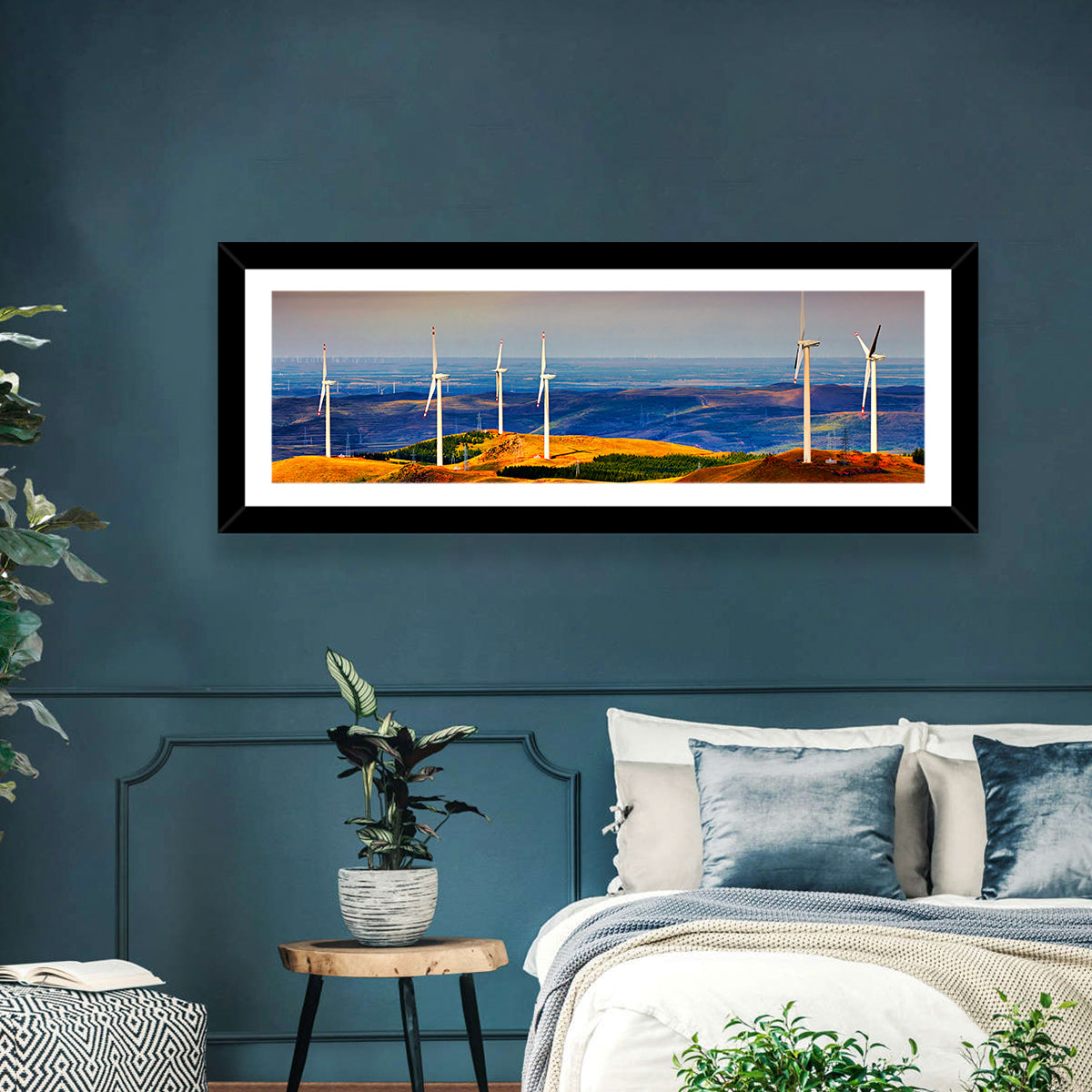 Golden Hour Wind Turbines Wall Art