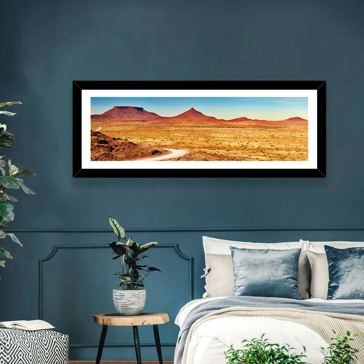Damaraland Desert Landscape Wall Art in a room, panoramic