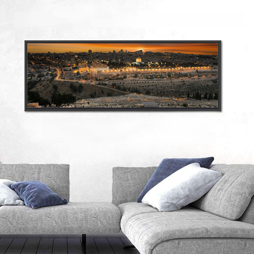 Jerusalem Sunset Over Temple Mount Wall Art