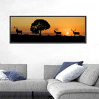 Bull Elk Sunset Silhouette Wall Art