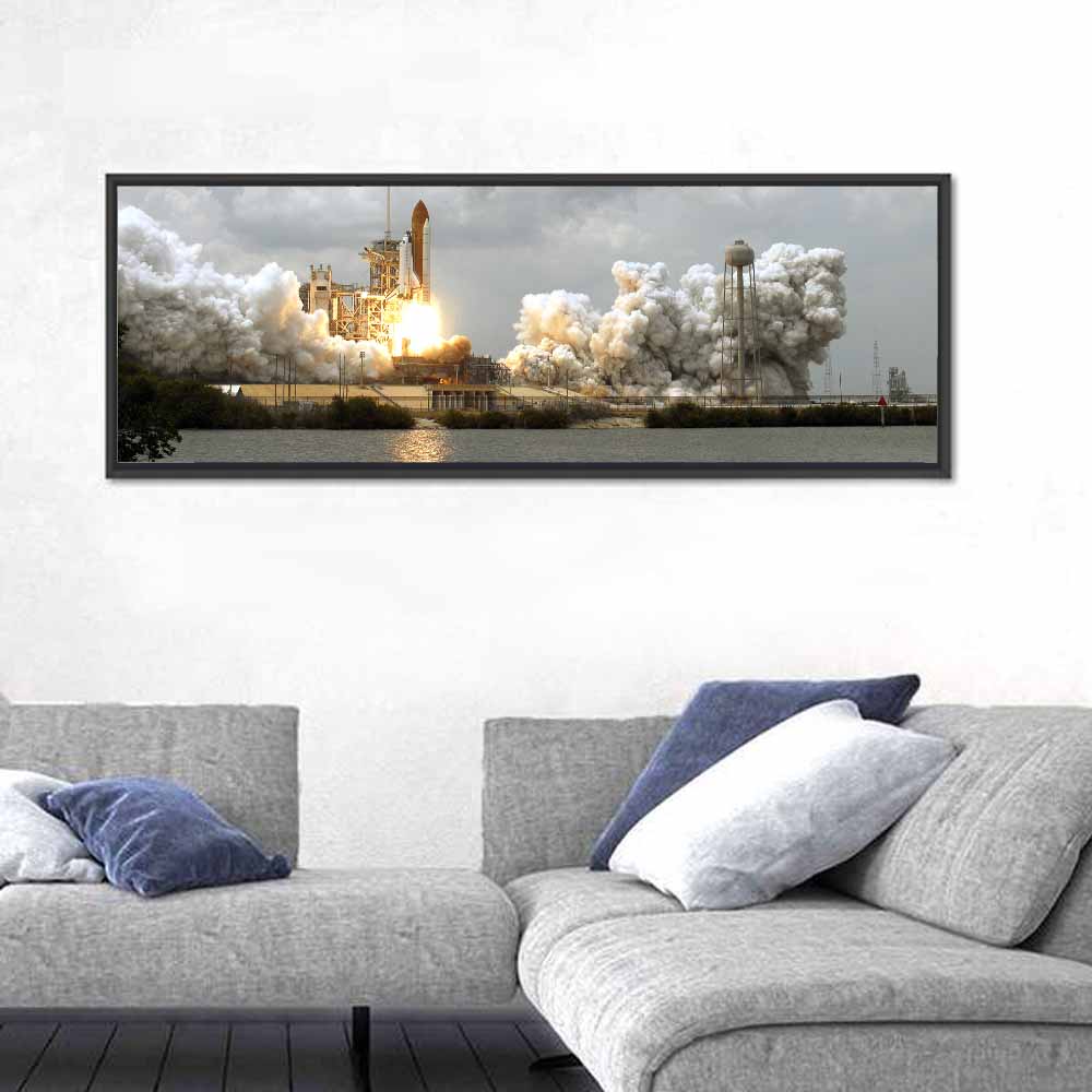Space Shuttle Launch Over Water Wall Art