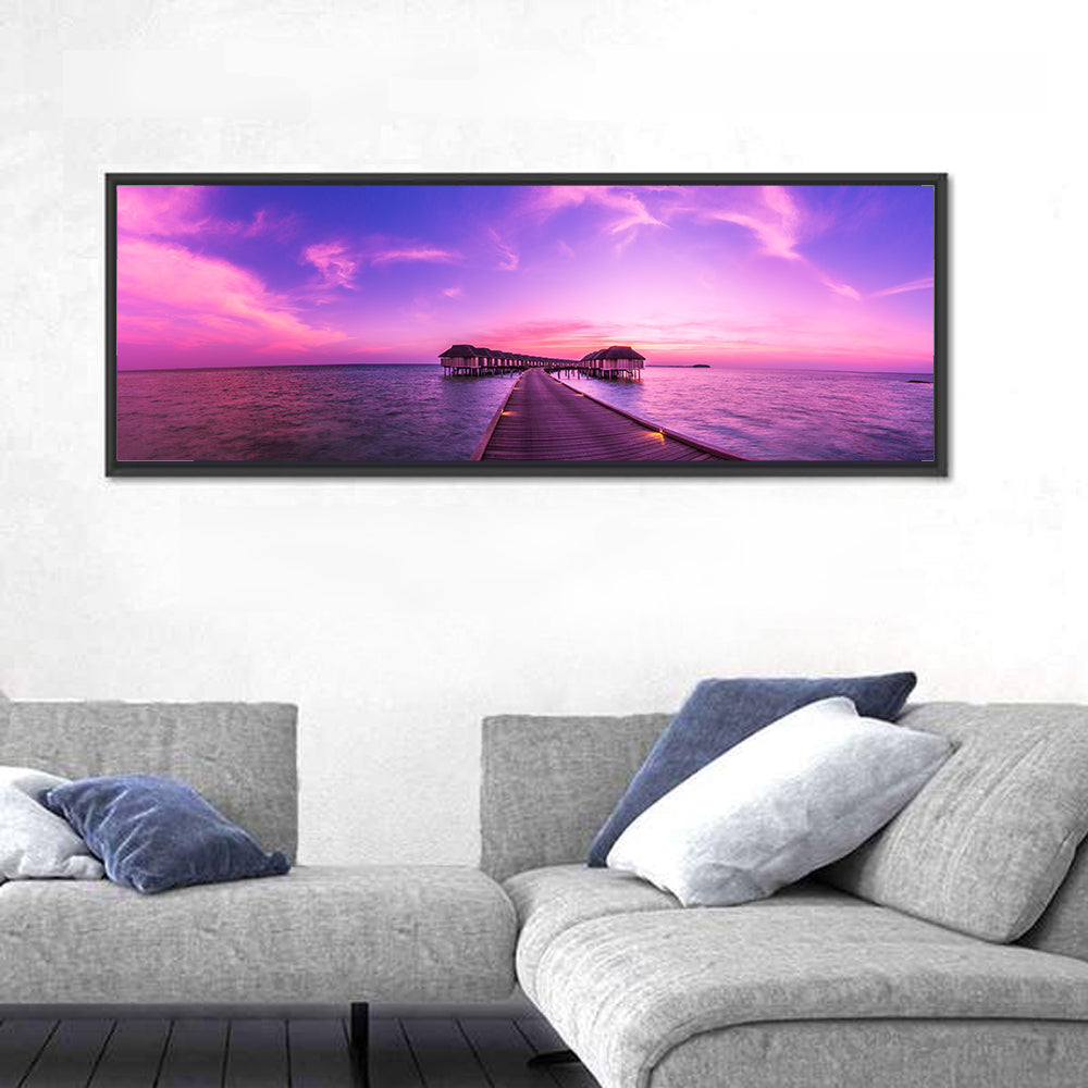 Sunset Pier Overwater Bungalows Wall Art