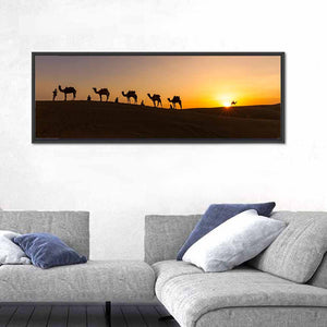 Camel Caravan In Thar Desert Wall Art