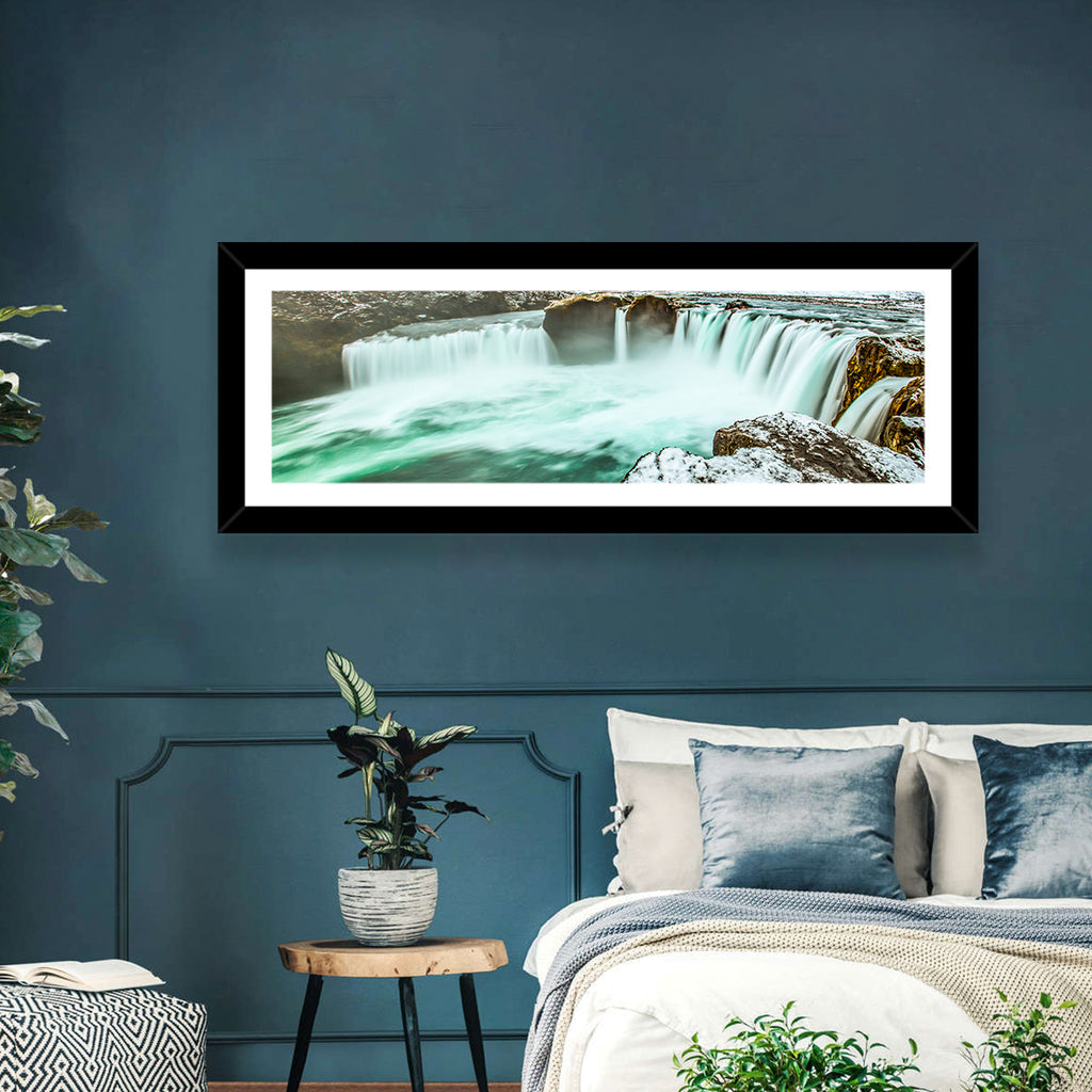 Goðafoss Winter Waterfall Wall Art
