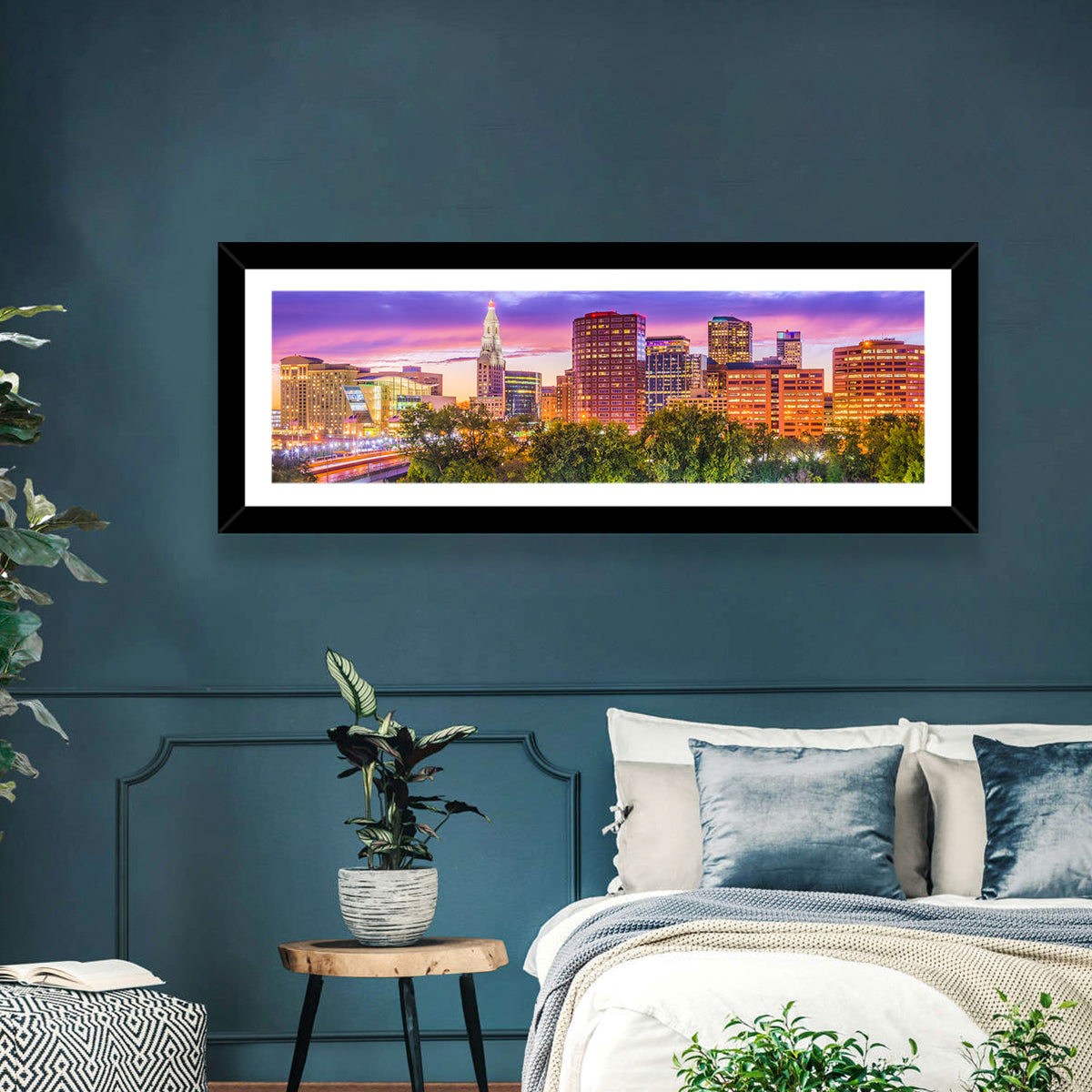 Hartford City Skyline Wall Art