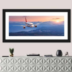 Passenger Jet at Sunset Wall Art