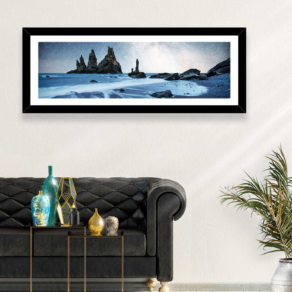 Reynisdrangar Sea Stacks Night Wall Art