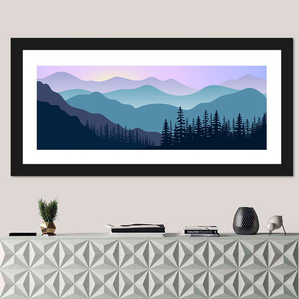 Purple Dawn Mountain Range Wall Art