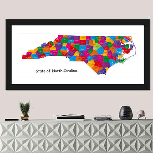 State of North Carolina Map Wall Art