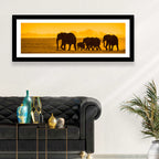 Elephant Family Silhouette Wall Art