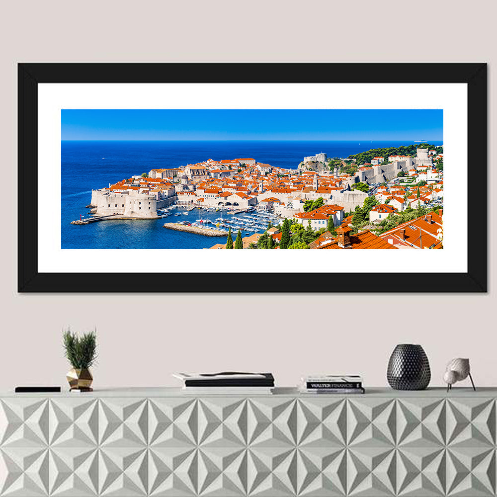 Dubrovnik Old Town View Wall Art in a room, panoramic