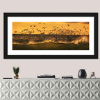 Seagull Flock at Golden Hour Wall Art