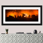Nighttime Battlefield Silhouette Wall Art