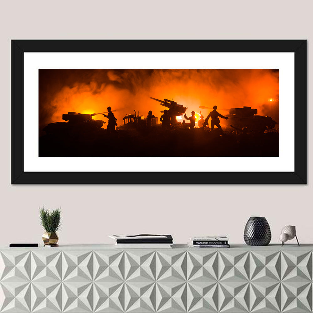 Active War Field Scene Wall Art