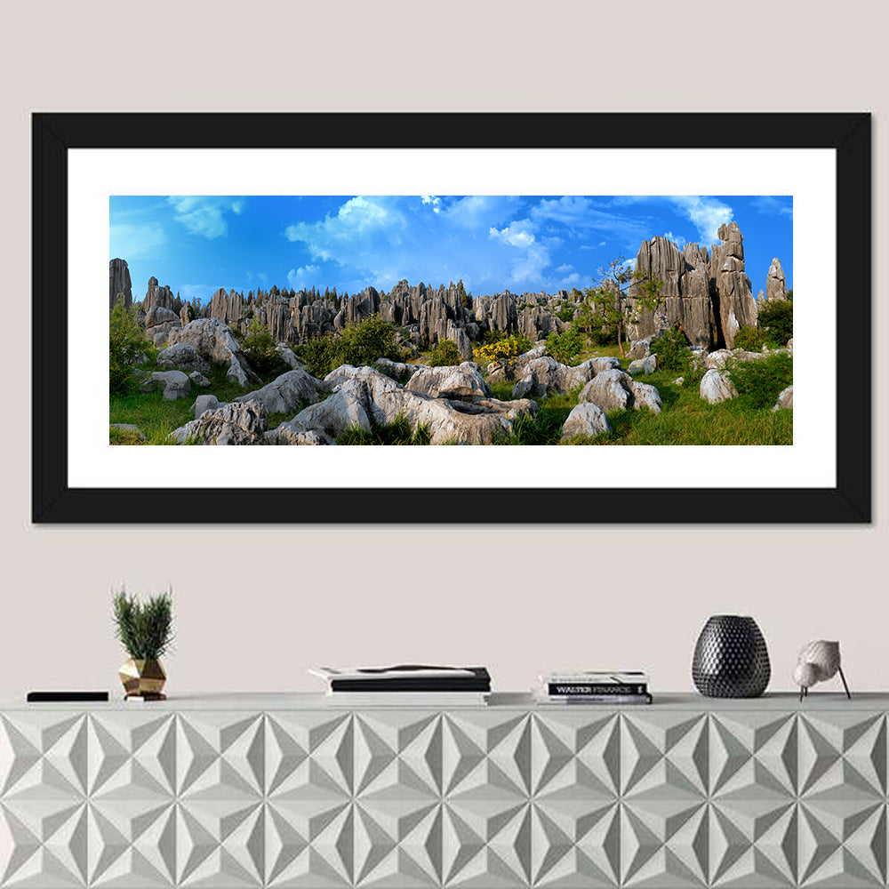 Shilin Stone Forest Wall Art in a room, panoramic