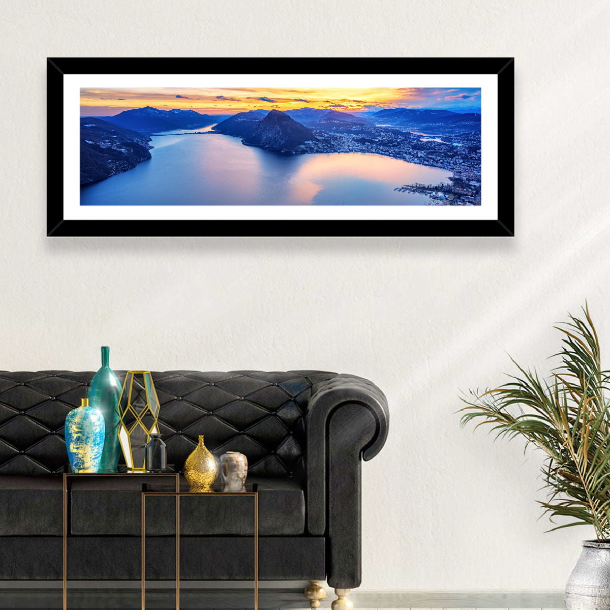 Sunset Over Lake Lugano Wall Art