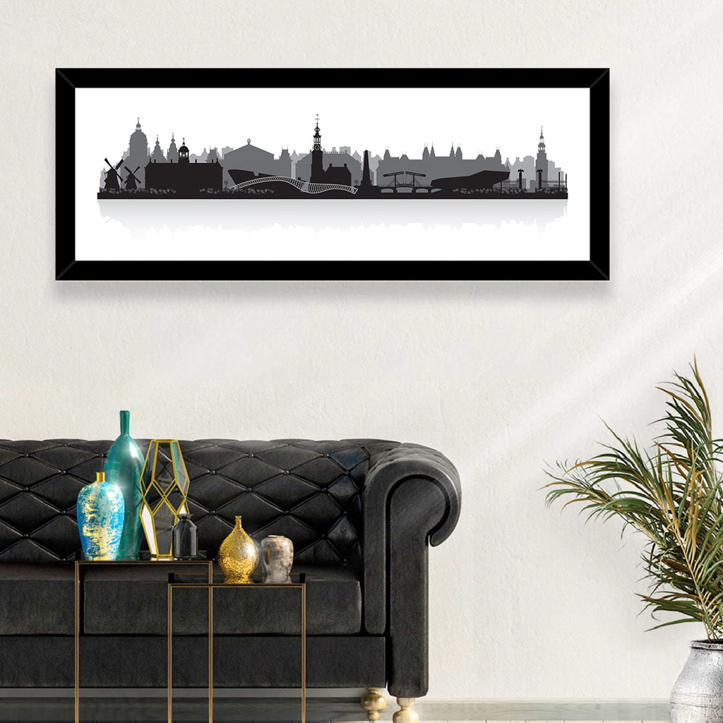 Amsterdam Skyline Silhouette Wall Art