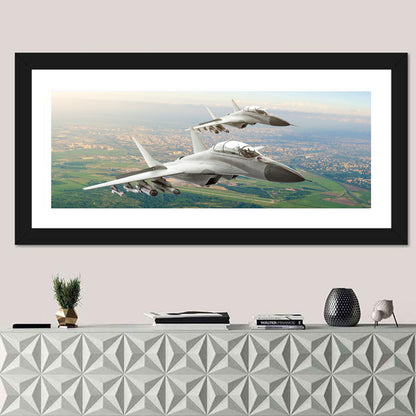 Military Fighter Jets Pair Wall Art