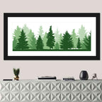 Layered Pine Forest Silhouette Wall Art