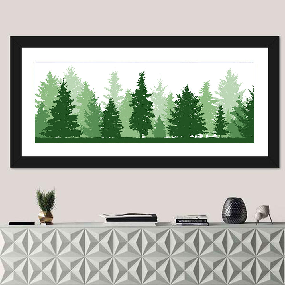 Layered Pine Forest Silhouette Wall Art