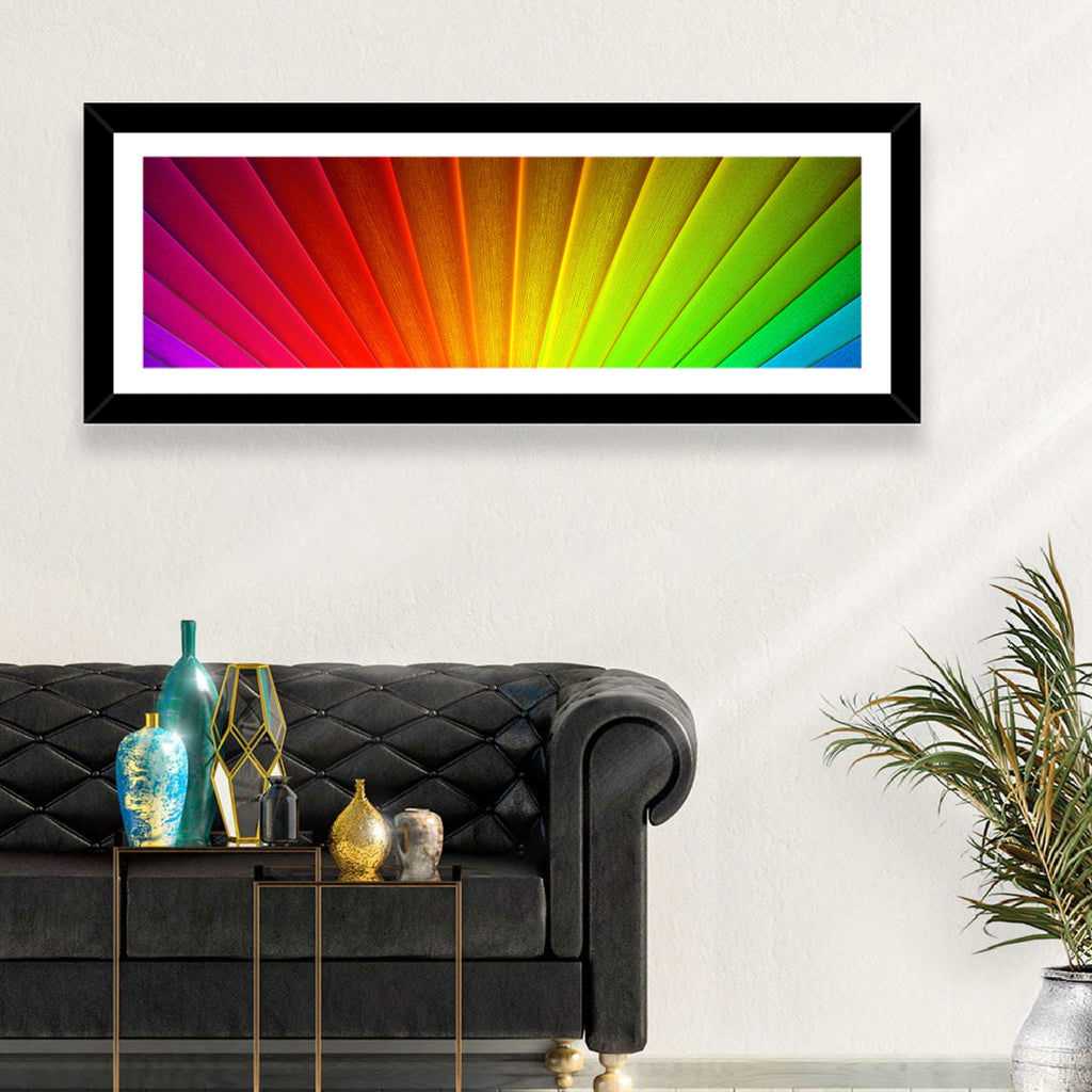 Geometric Rainbow Rays Wall Art