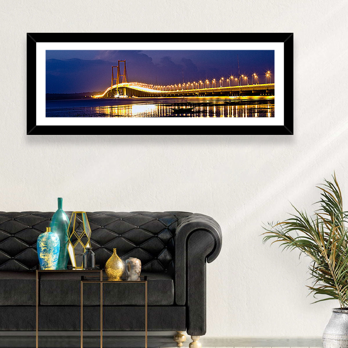 Suramadu Bridge at Dusk Wall Art
