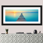 Wooden Footbridge at Sunset Wall Art