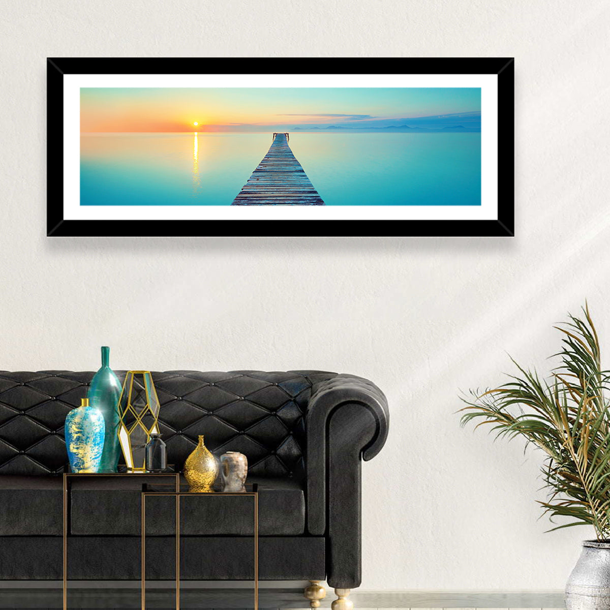 Wooden Footbridge at Sunset Wall Art