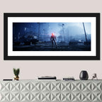 Alien Robot in Ruined City Wall Art