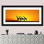 Savanna Giraffes at Sunset Wall Art