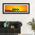 Savanna Giraffes at Sunset Wall Art