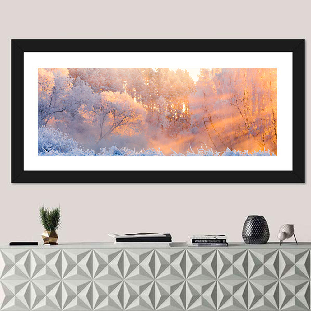 Sunlit Winter Forest Wall Art