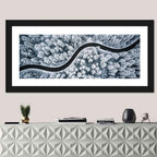 S-curve Winter Forest Road Wall Art