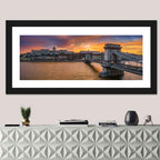 Budapest Chain Bridge at Golden Dusk Wall Art