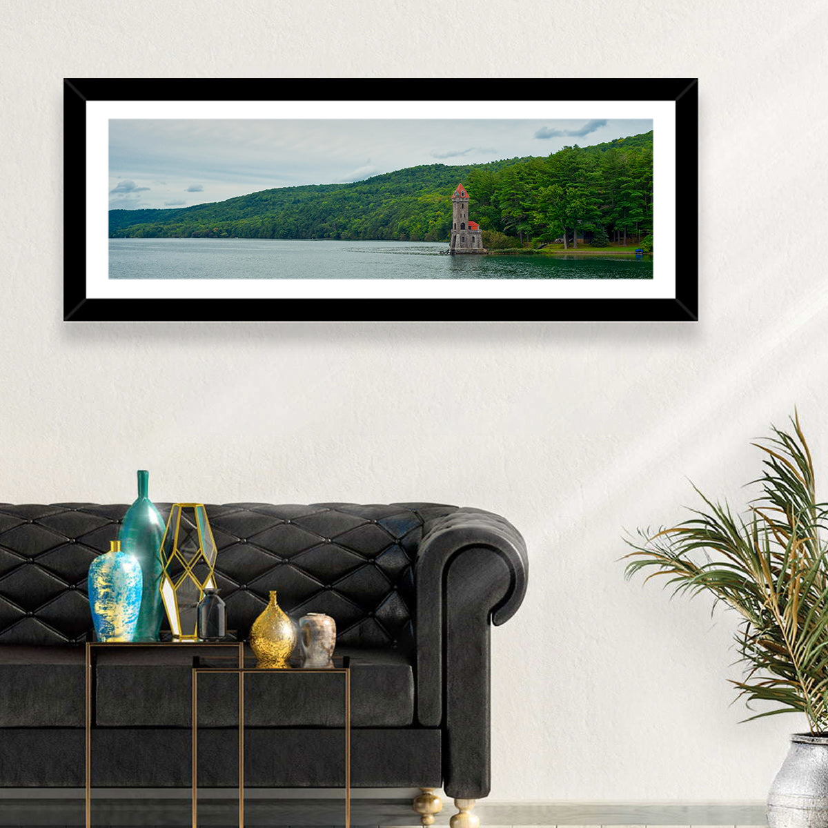 Otsego Lake View with Stone Tower Wall Art