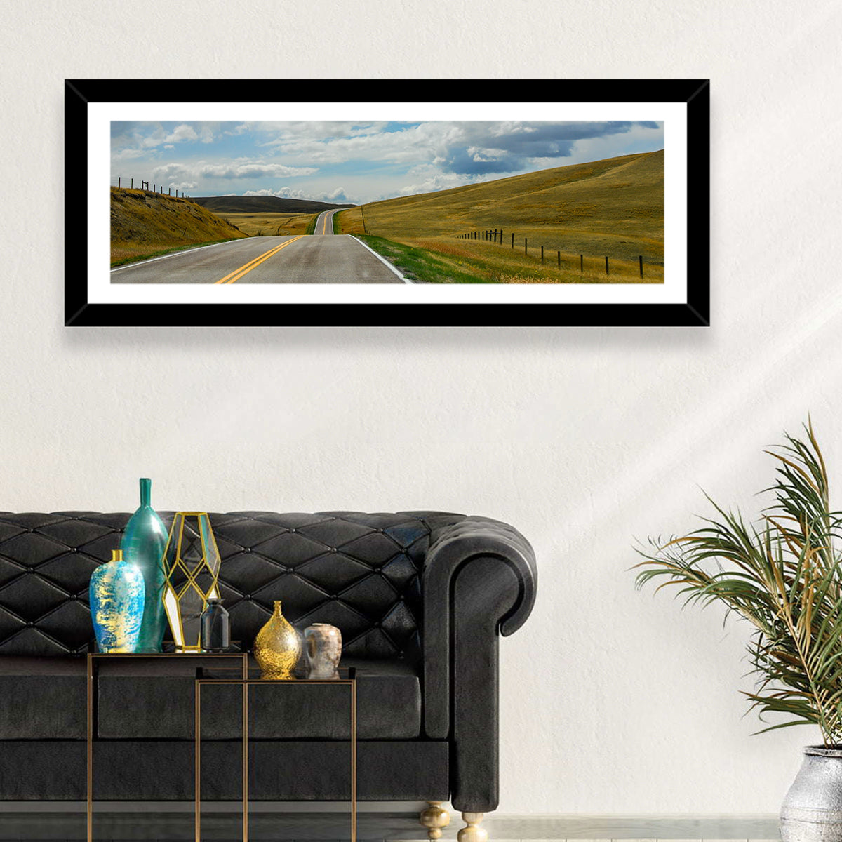 Montana Road Through Golden Hills Wall Art