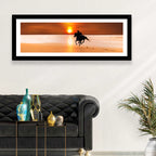 Horse and Rider at Sunset Wall Art