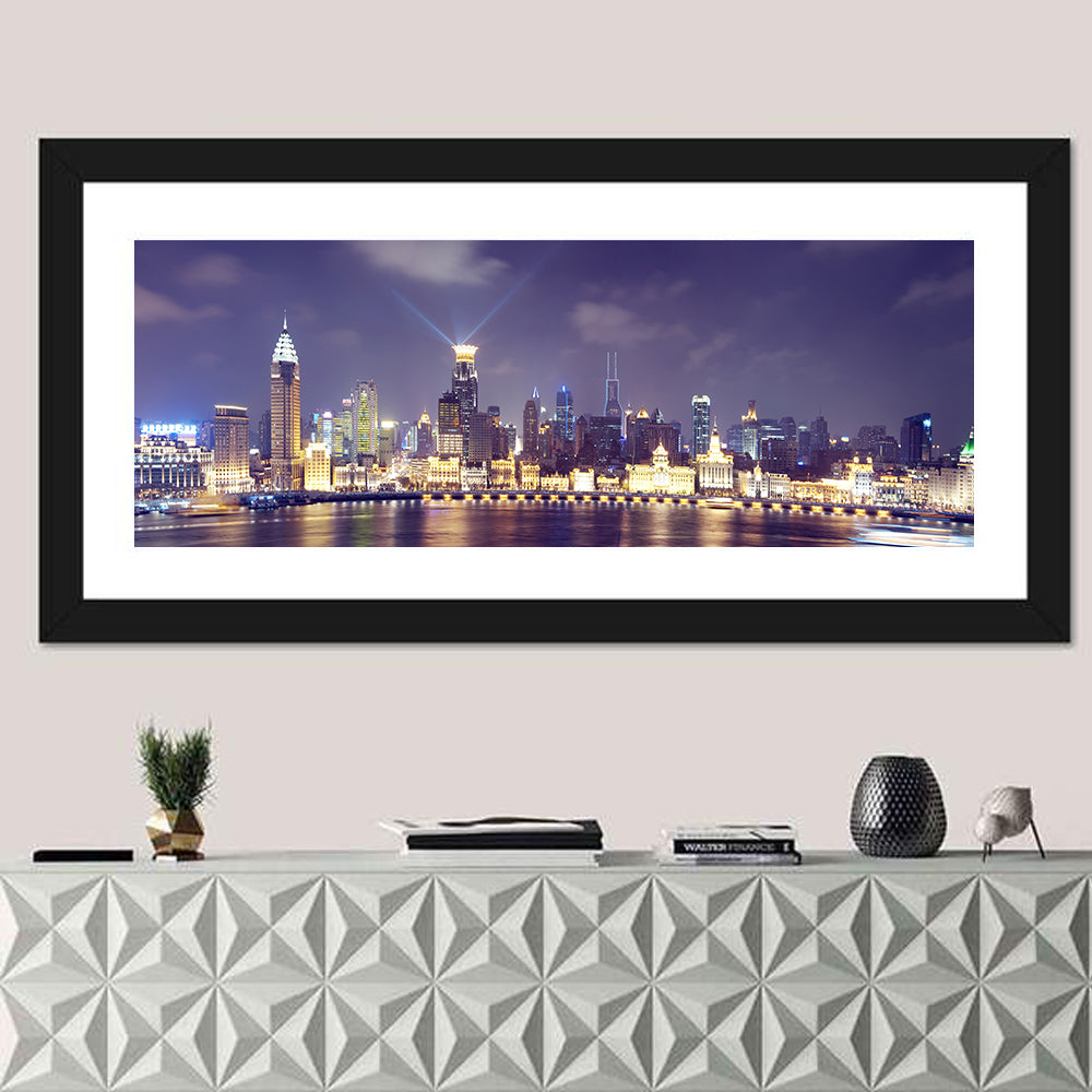 Shanghai Night Skyline Wall Art