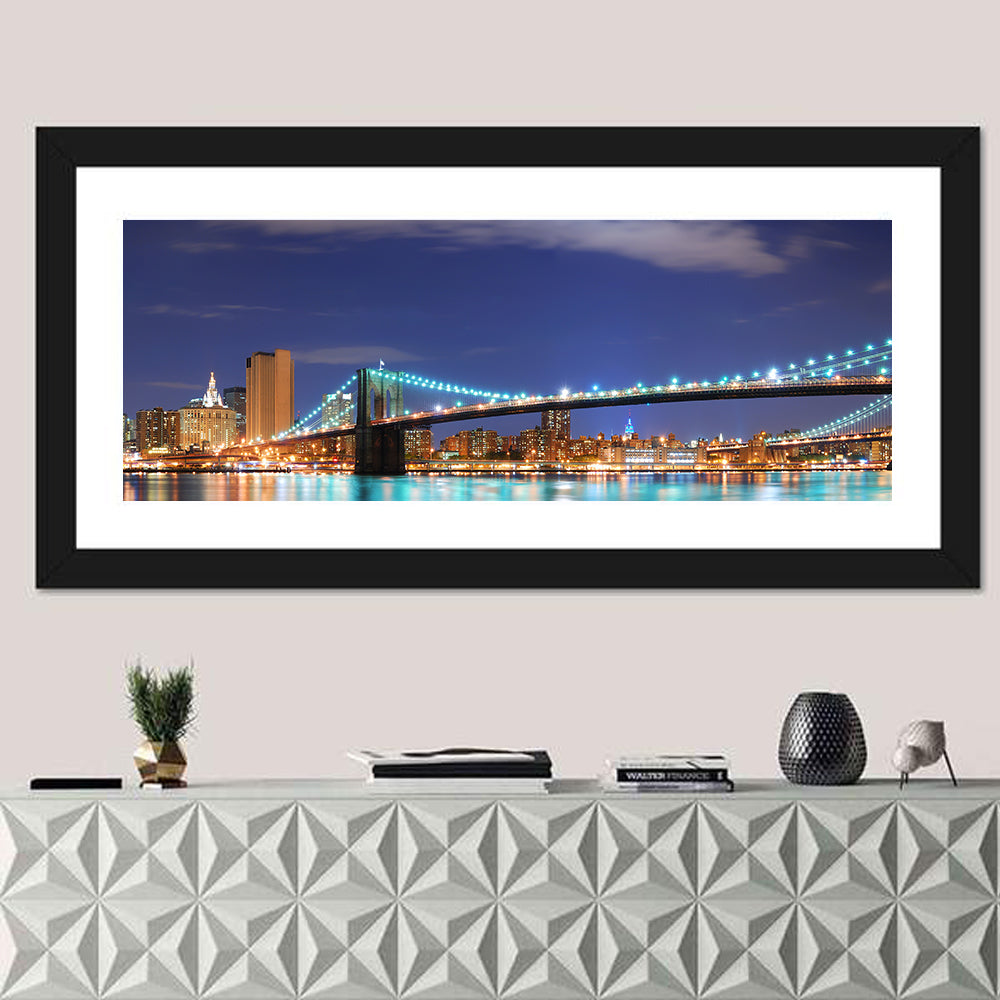 Brooklyn Bridge Night Skyline Wall Art