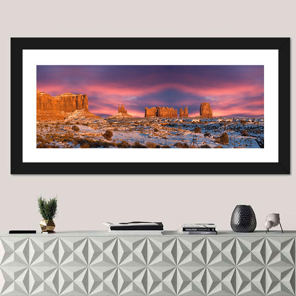 Snow-dusted Monument Valley Sunset Wall Art