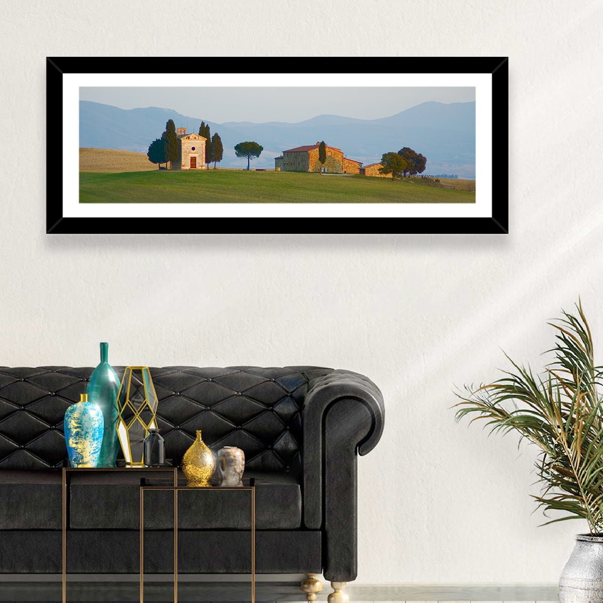 Vitaleta Chapel, Tuscany Wall Art in a room, panoramic