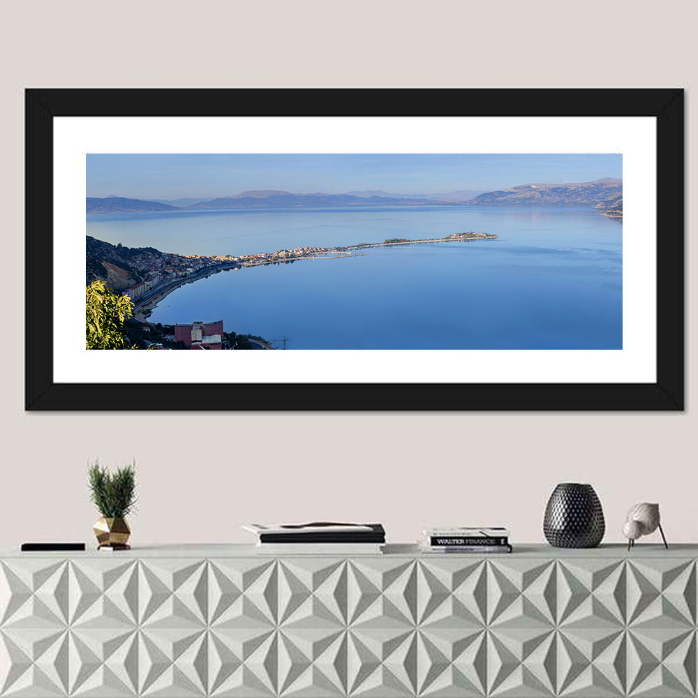 Eğirdir Lake Peninsula Wall Art in a room, panoramic