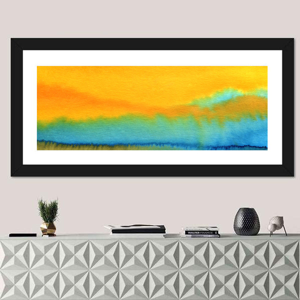 Sunset Horizon Watercolor Wall Art