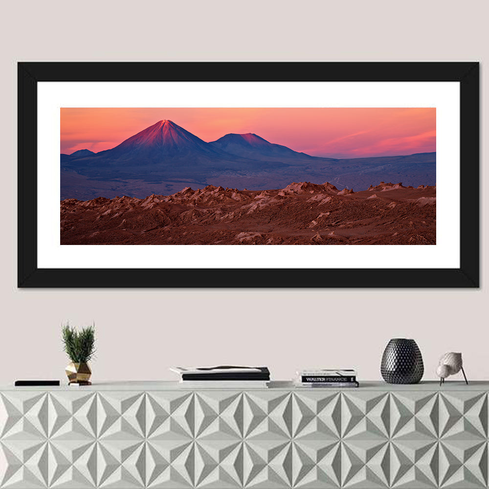 Valle De La Luna, Licancabur Volcano Wall Art in a room, panoramic