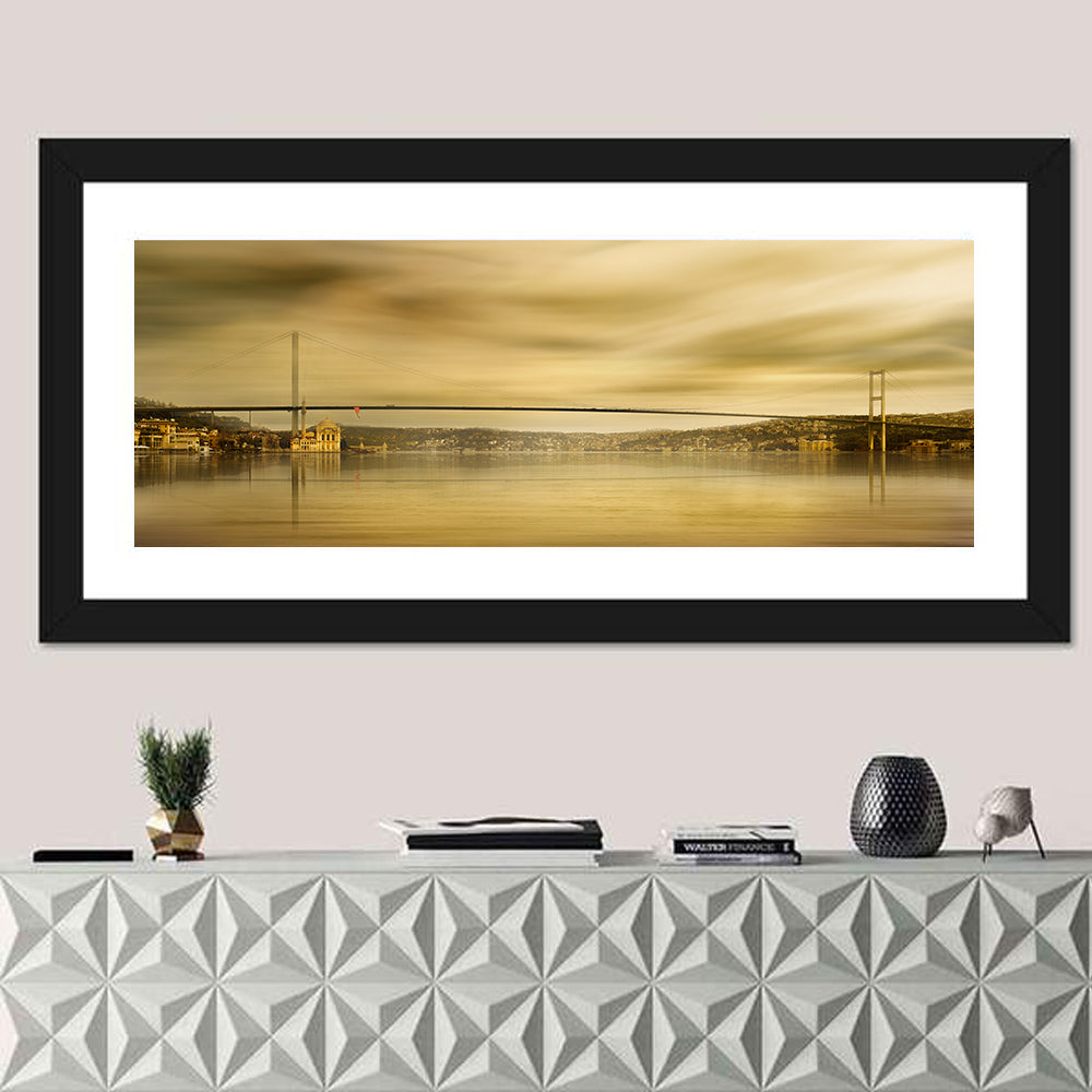 Bosphorus Bridge at Ortakoy Wall Art in a room, panoramic